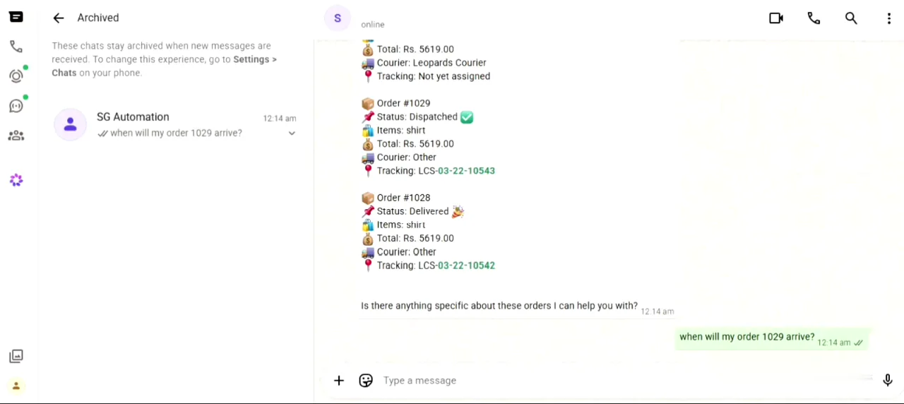 AI WhatsApp Commerce Platform demo — preview frame